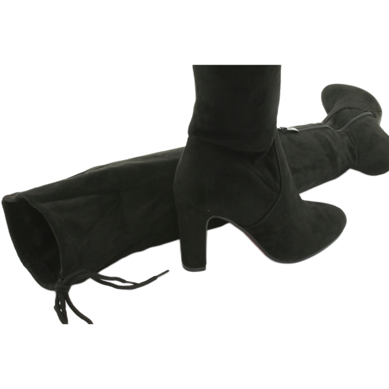 Svarta stretchkängor över knäet Filippo 996 5