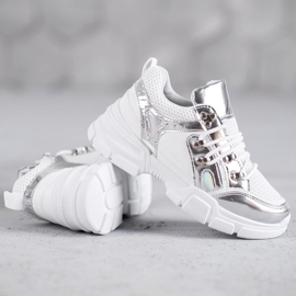 SHELOVET Bekväma sportskor vit grå 1