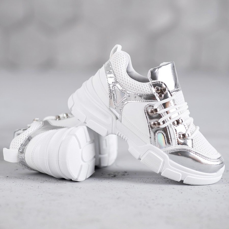 SHELOVET Bekväma sportskor vit grå 1