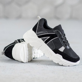 SHELOVET Bundet skor på plattformen svart 1