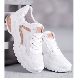 SHELOVET Sportskor med glitter vit 1