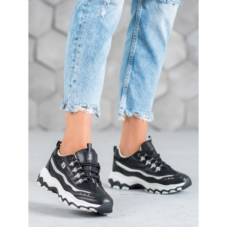 Yes Mile Sneakers med glitter svart 1