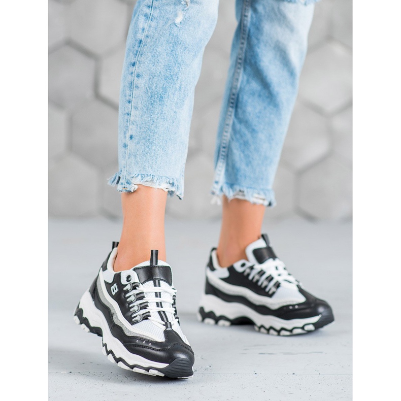 Yes Mile Sneakers med glitter vit svart 2