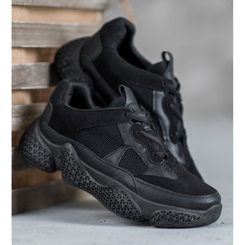 SHELOVET Svarta sneakers för kvinnor 2