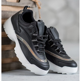 SHELOVET Trendiga svarta sneakers 1