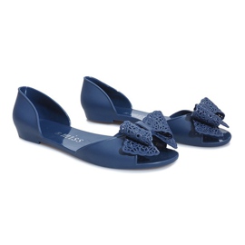 Meliski marinblå sandaler med Delmar rosett 2