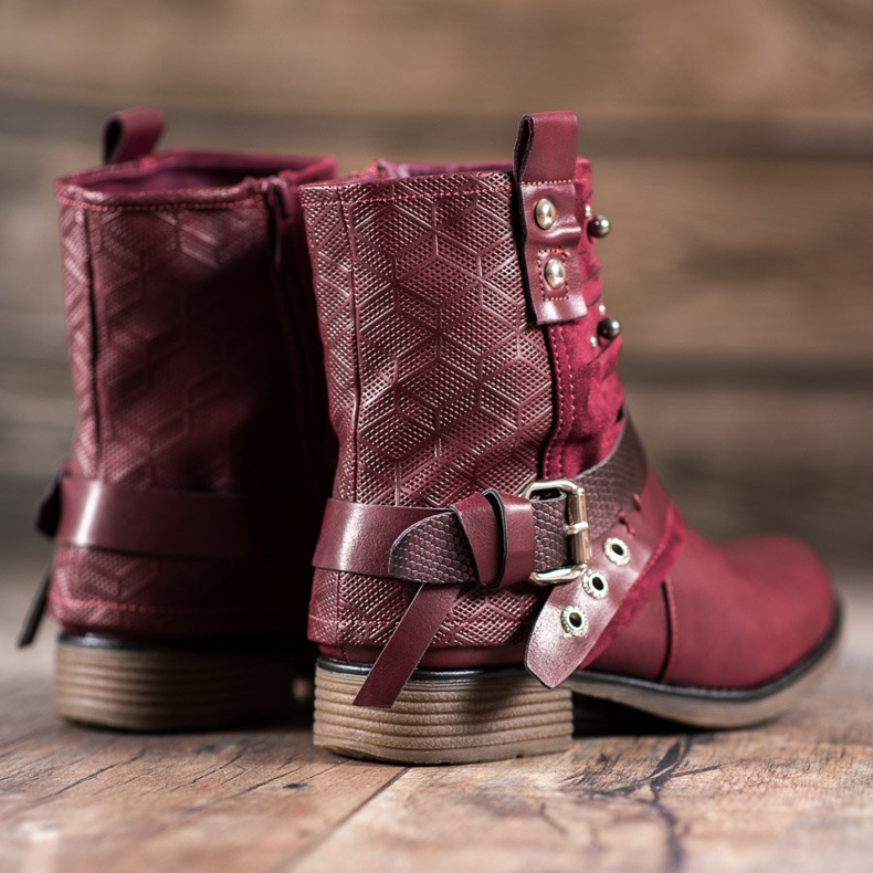 SHELOVET Stövlar med strass röd 2