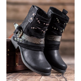 SHELOVET Stövlar med strass svart 1