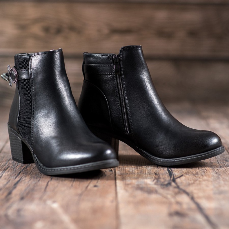 Abloom Stövlar med dekorativt spänne svart 1