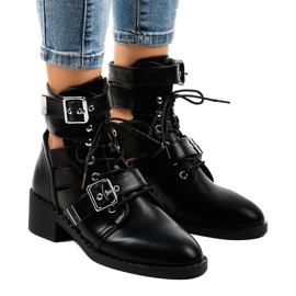 Svarta damstövlar på en massiv T195 -sula 1