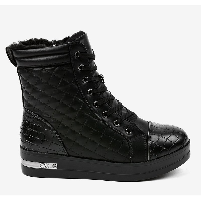 Svarta isolerade sneakers med dragkedja 9015-1 2