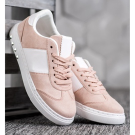 Emaks Sneakers med strass vit rosa 2