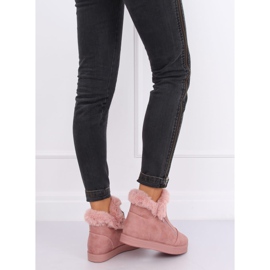 Rosa ankelhöga sneakers med päls W19-29 Rosa 2