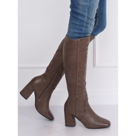 Klassiska höga klackar beige 5319 Khaki 2