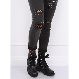 Svarta militärstövlar LJ001 Svart 1