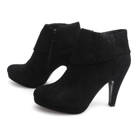 Eleganta stövlar på högklackad spets 6-67 svart 1