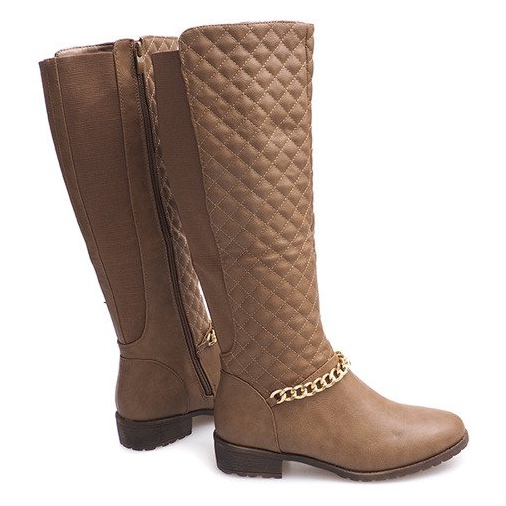 Quiltade varma stövlar 16072 Khaki mångfärgad grön 1