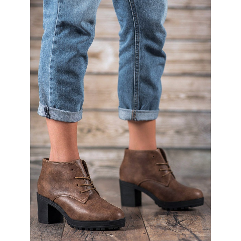 SHELOVET Snörskor på plattformen brun mångfärgad 1