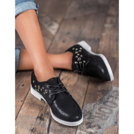 SHELOVET Knutna skor med ekoläder svart 1