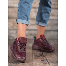 SHELOVET Glänsande sportskor röd 1