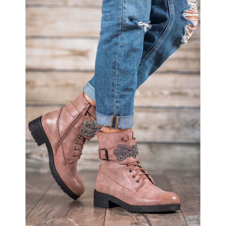 Super Me Snörskor med prydnad rosa 2