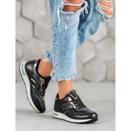 SHELOVET Snake Print Sneakers svart 2