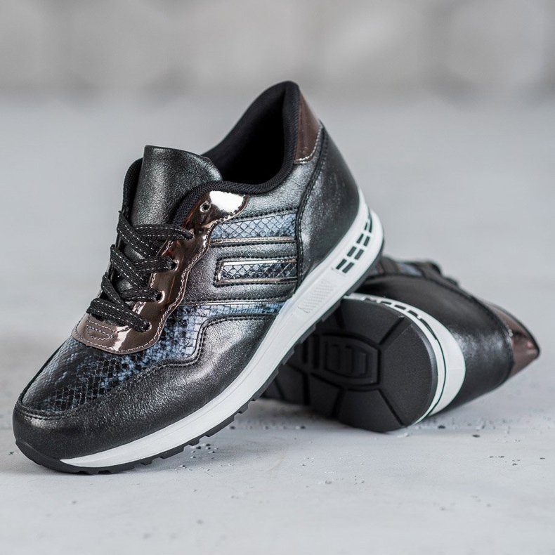 SHELOVET Snake Print Sneakers svart 1