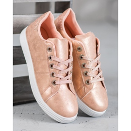 SHELOVET Sneakers med glitter rosa 2
