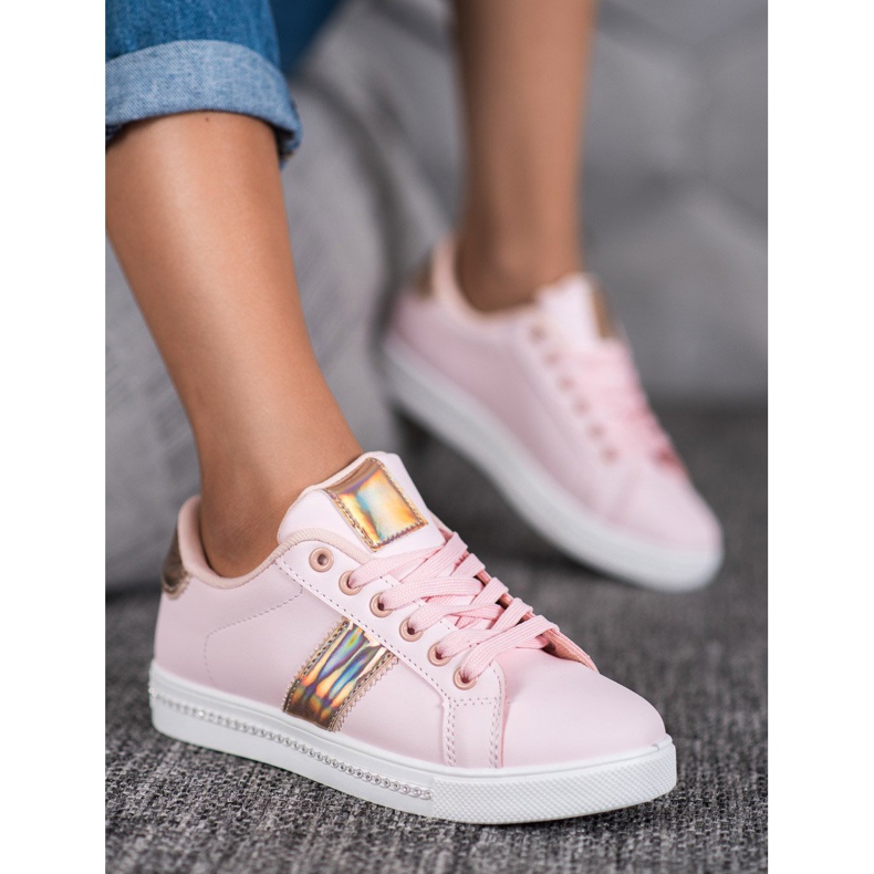 SHELOVET Sneakers Med Cubic Zirconia rosa 2