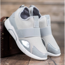 Ideal Shoes Fashion Slip-On Sneakers grå 2