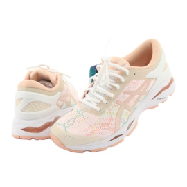 Löparskor Asics gel Kayano 24 Lite Show W T8A9N-0101 vit brun orange grön 3