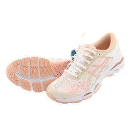 Löparskor Asics gel Kayano 24 Lite Show W T8A9N-0101 vit brun orange grön 4