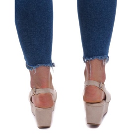 Sandaler med kil 3H096 Beige 1