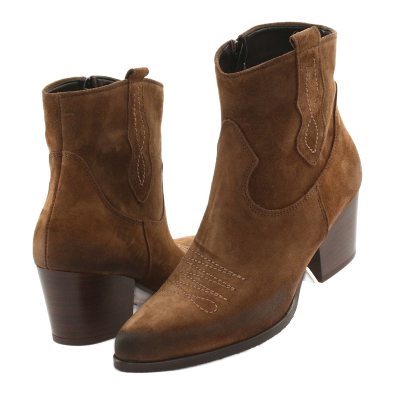 Gamis 3837 cowboystövlar i mocka brun 3