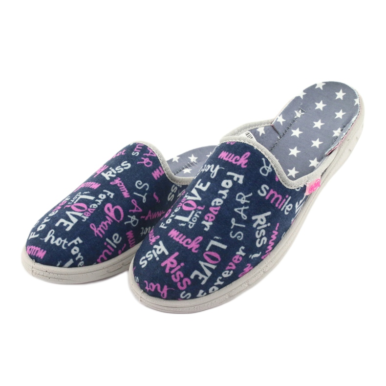 Befado färgade barnskor 707Y397 marinblå rosa grå 3