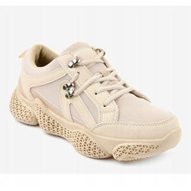 Beige fashionabla kvinnors sportskor BD-5 1