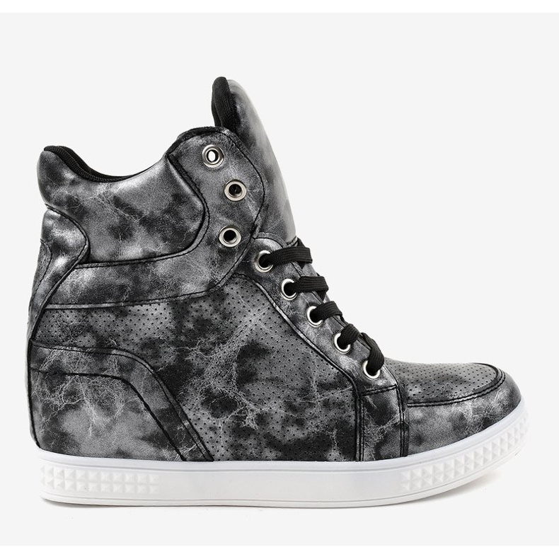 Svarta sneakers med snörningskilar ON001 2