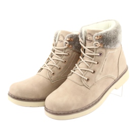 American Club American Boots Women's Lace -up Beige RH47 3