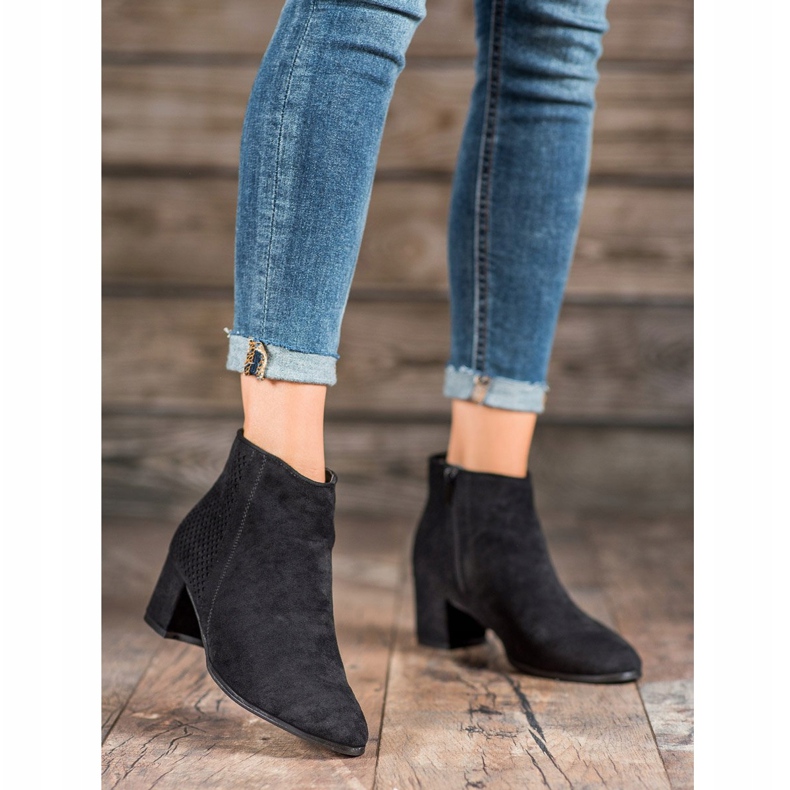 Filippo Högklackade stövlar i mocka svart 2