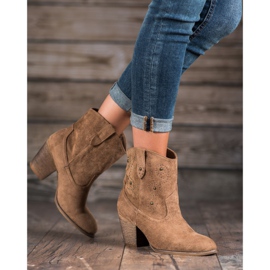 Small Swan Högklackade cowboystövlar brun 1