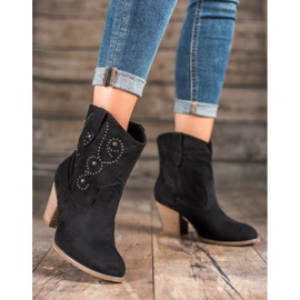 Small Swan Högklackade cowboystövlar svart 1