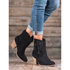 Small Swan Högklackade cowboystövlar svart 2