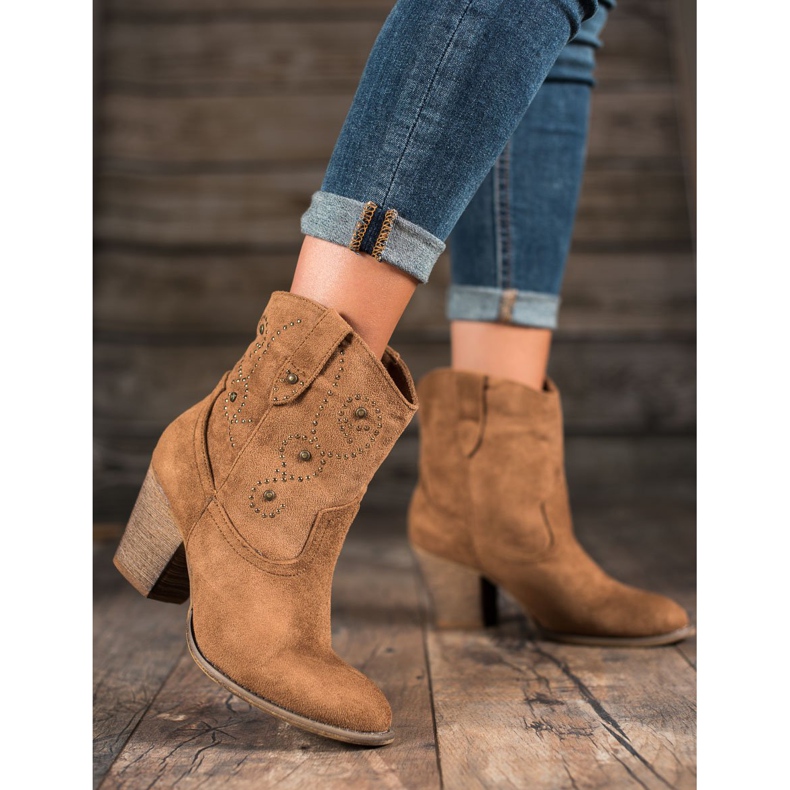 Small Swan Högklackade cowboystövlar brun 2