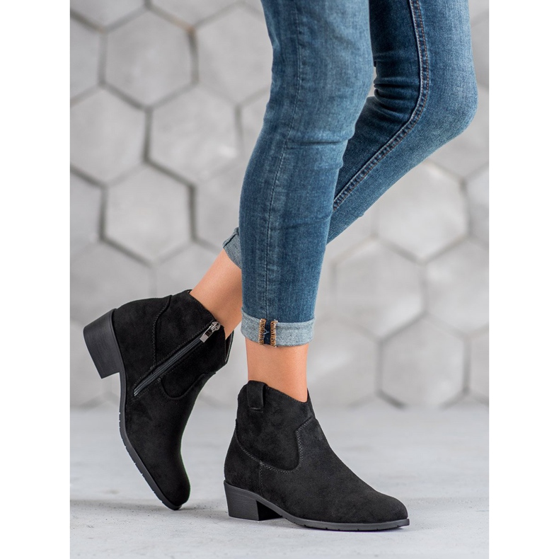 Filippo Cowboystövlar i mocka svart 1