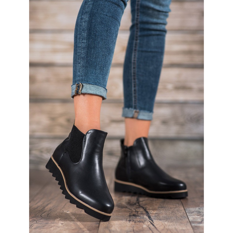 Bona Lätta stövlar på plattformen svart 1