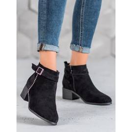 SHELOVET Högklackade stövlar i mocka svart 1