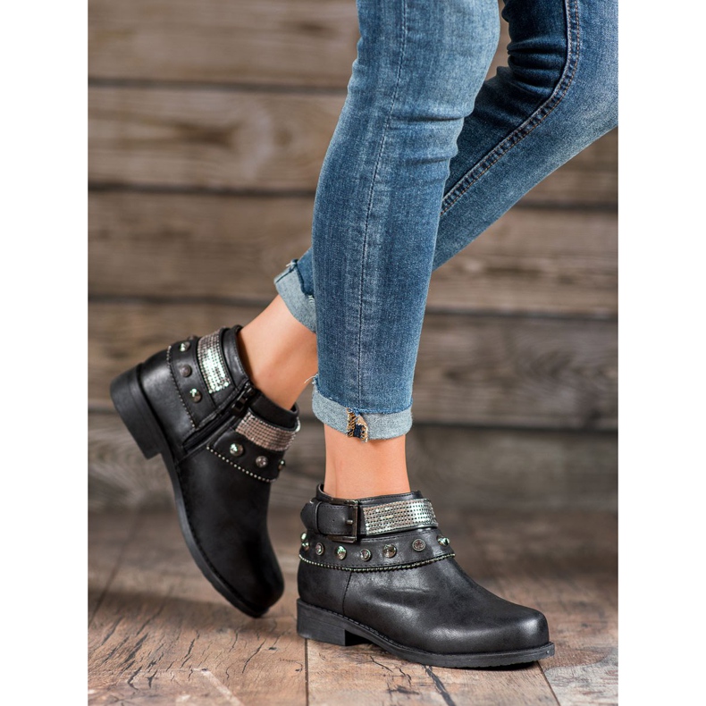 Forever Folie Stövlar med strass svart 1