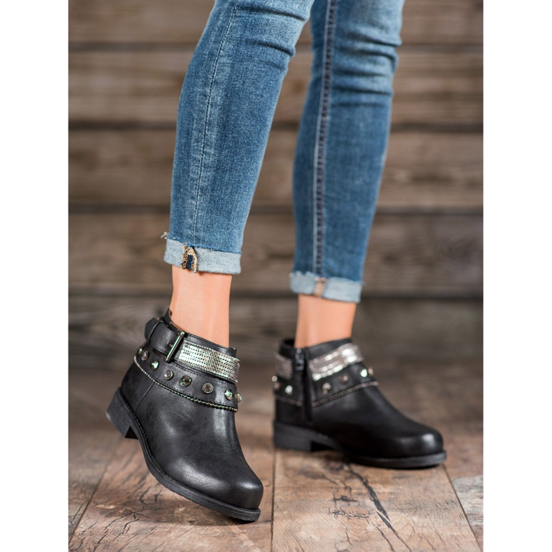 Forever Folie Stövlar med strass svart 2