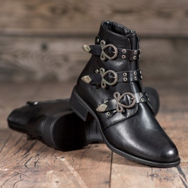 Anesia Paris Svarta stövlar med spännen 1