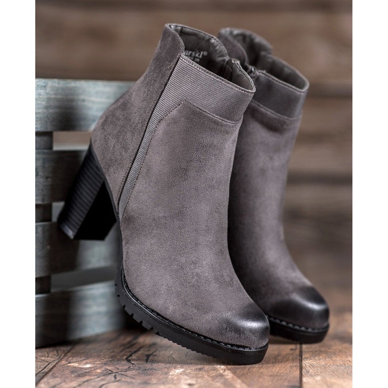 S. BARSKI Grå damstövlar 2